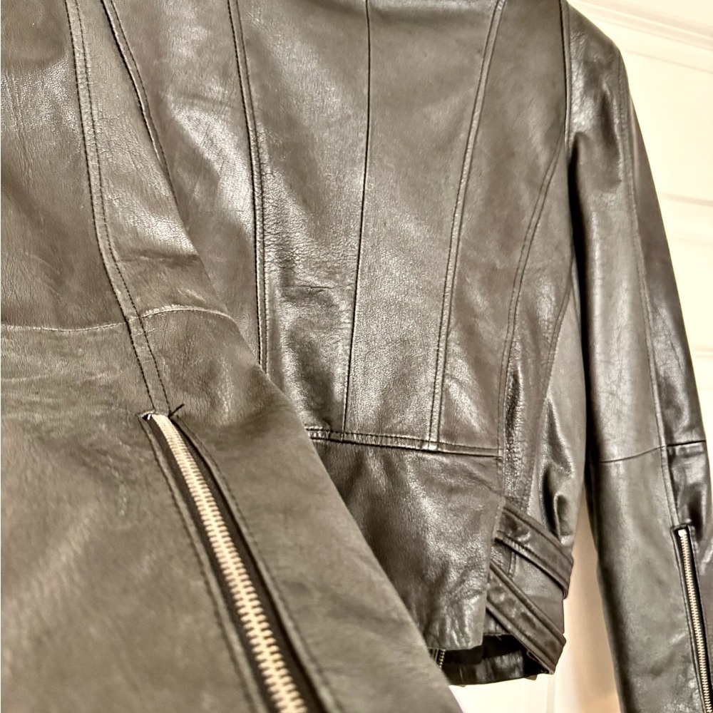 BALMAIN Runway Black Leather Biker Moto Chain Jacket 2009 Look #3 Y2K Goth Rock - Picture 16 of 16